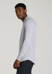 A.T. Performance Training Hoodie for Tall Men in Light Silver