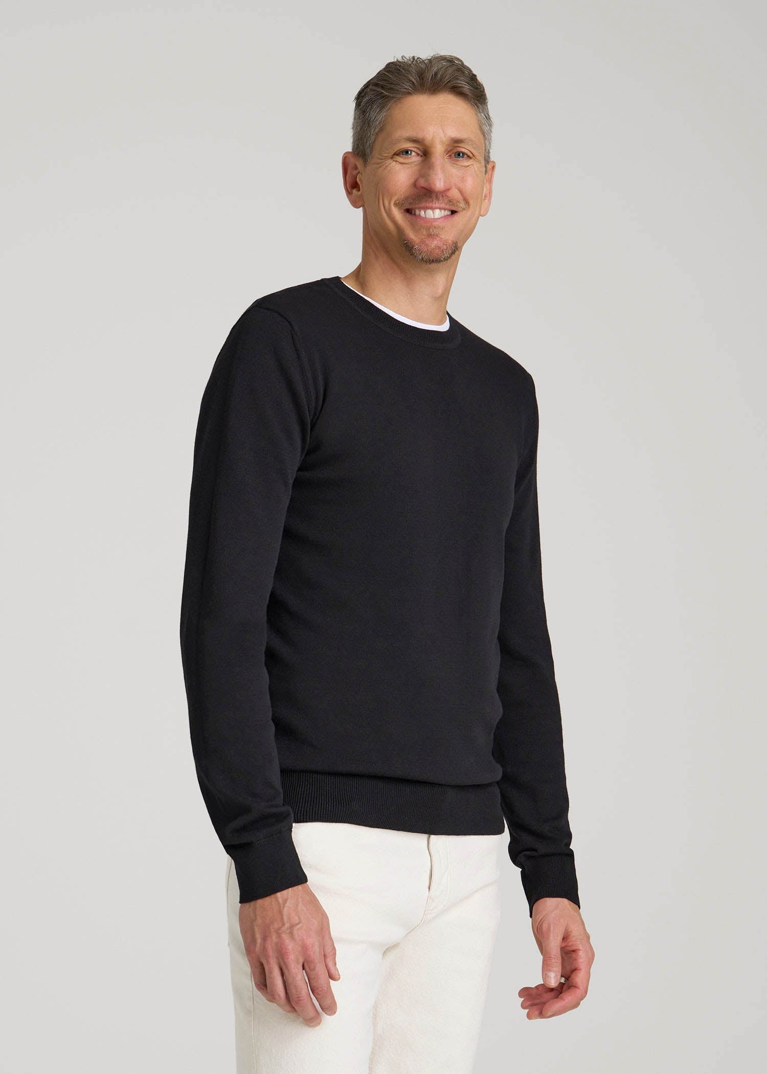 Everyday Crewneck Sweater for Tall Men in Black