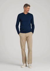 Everyday V-Neck Sweater for Tall Men in Patriot Blue