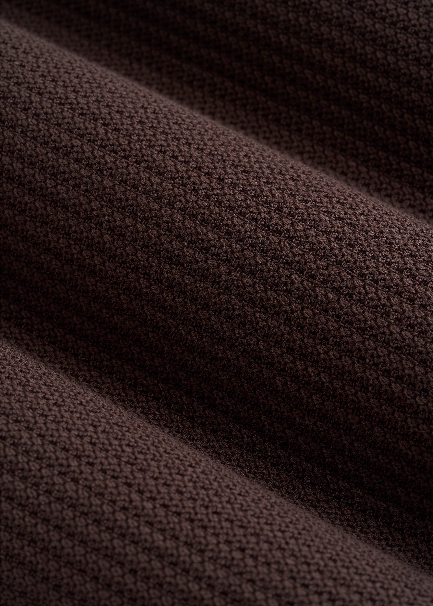 Braided Knit Sweater Polo for Tall Men in Espresso