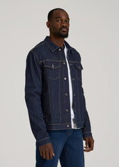 Classic Denim Jacket for Tall Men in Rinse Wash