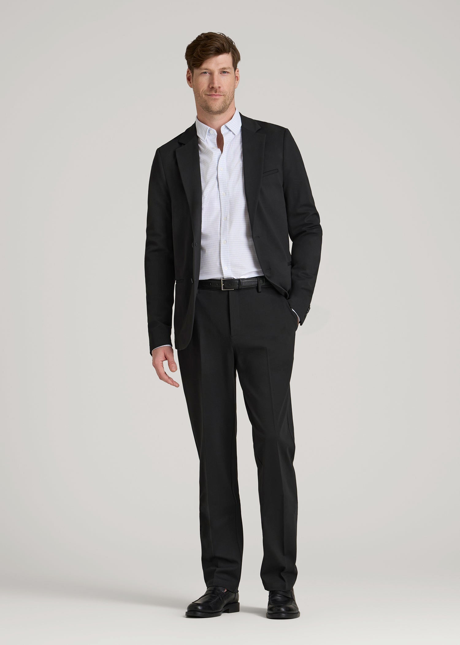 Flex Tech Suit Pants for Tall Men in Black