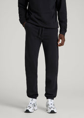 Everyday French Terry Cinched Bottom Sweatpants for Tall Men in Black