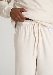 Everyday French Terry Cinched Bottom Sweatpants for Tall Men in Heathered Oatmeal