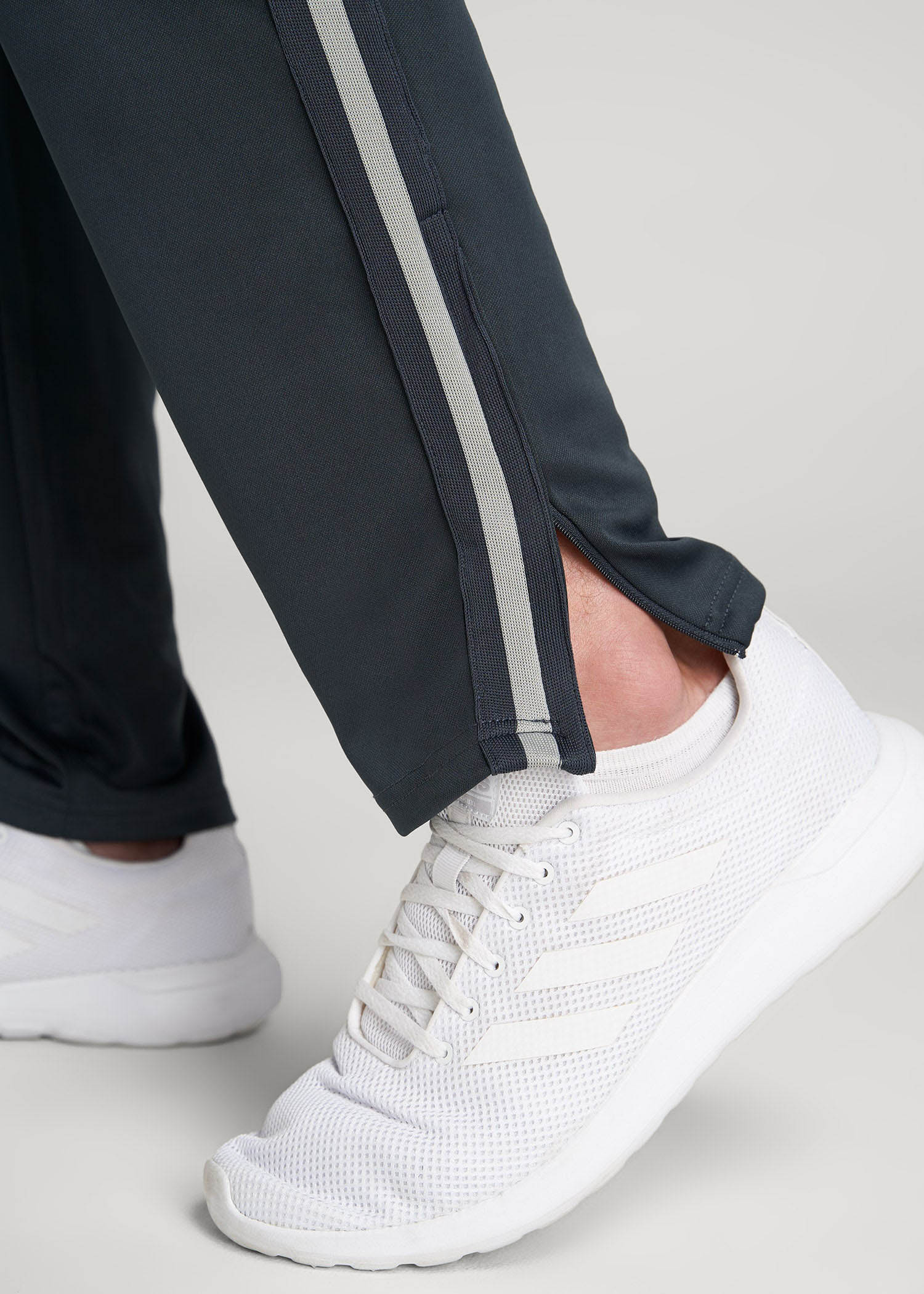 Athletic Stripe Pants for Tall Men in Storm Grey Stripe
