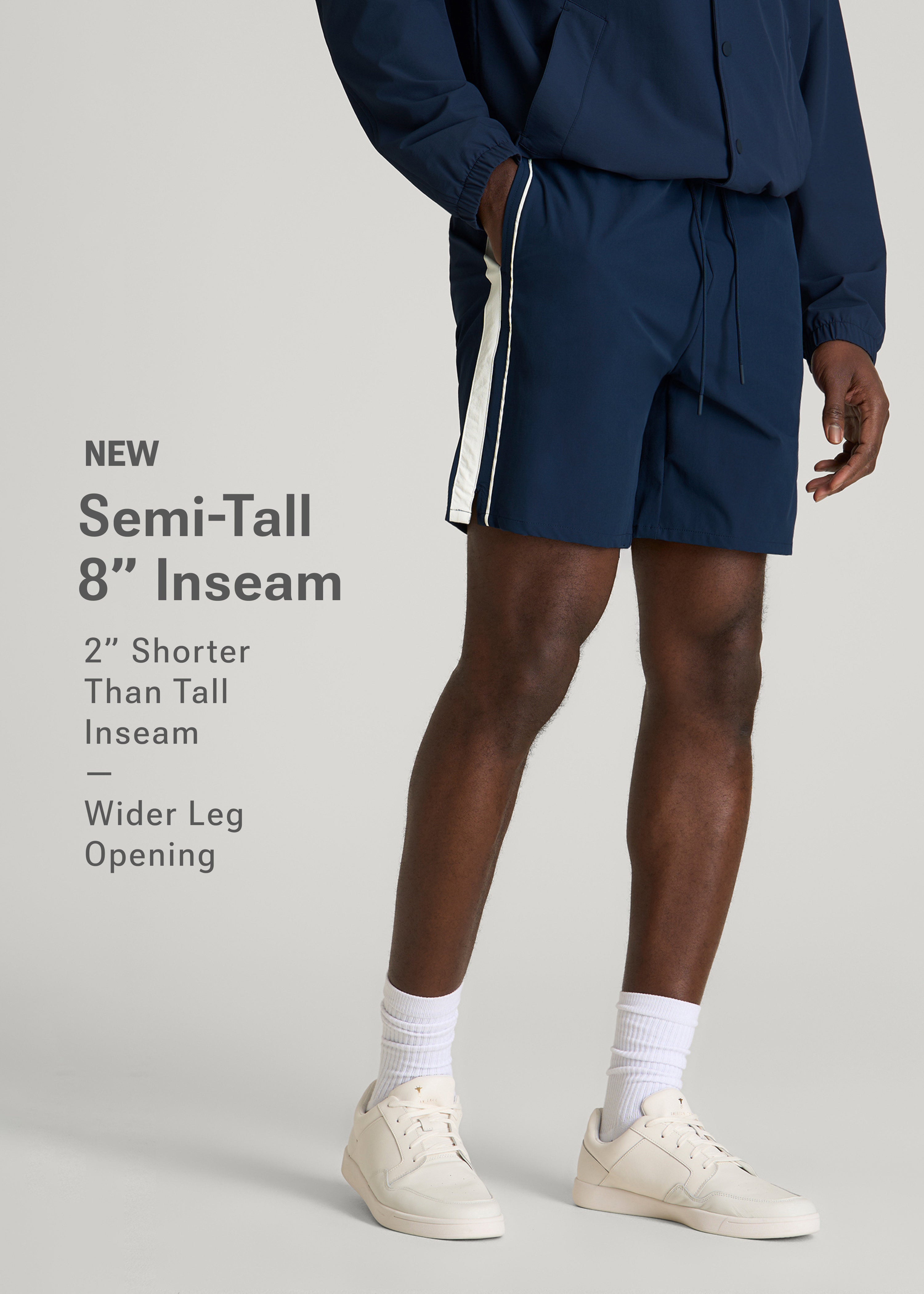 Flex Nylon Short for Tall Men in Navy Blue