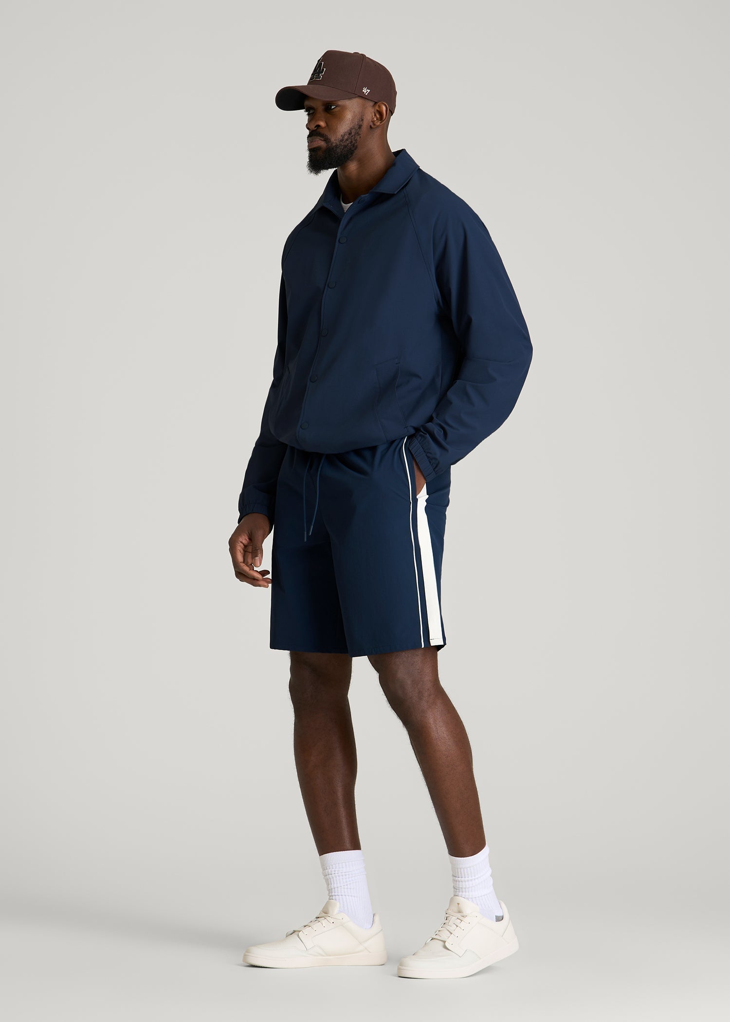 Flex Nylon Short for Tall Men in Navy Blue