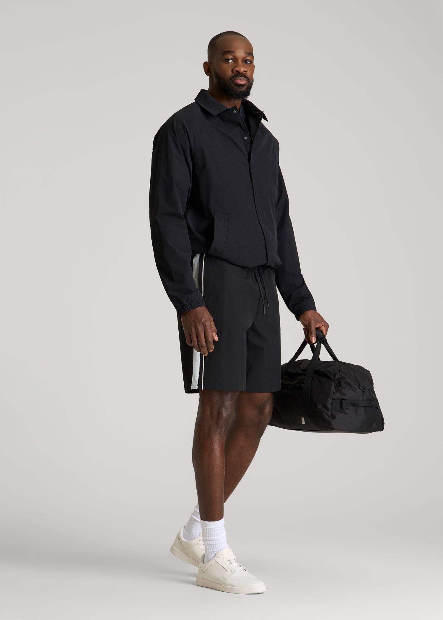 Flex Nylon Short for Tall Men in Black
