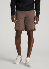 2-in-1 Featherweight Running Short for Tall Men in Coffee Quartz