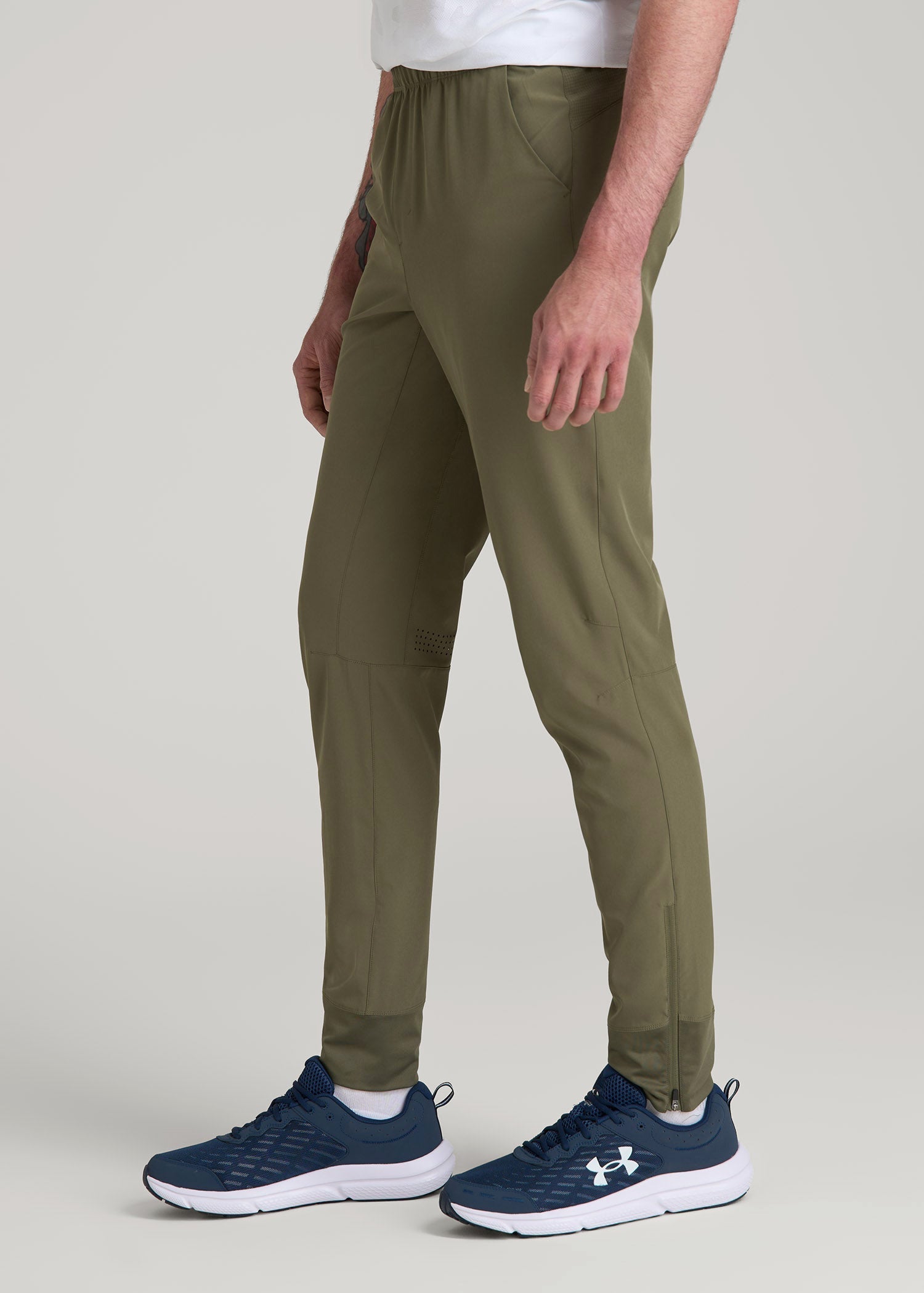 Featherweight Perforated Training Joggers for Tall Men in Olive