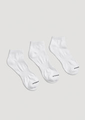 Athletic Low Ankle Socks (X-Large Size: 13-15) for Tall Men in White