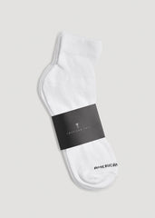 Athletic Mid Ankle Socks (X-Large Size: 14-17) for Tall Men in White