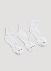 Athletic Mid Ankle Socks (X-Large Size: 14-17) for Tall Men in White
