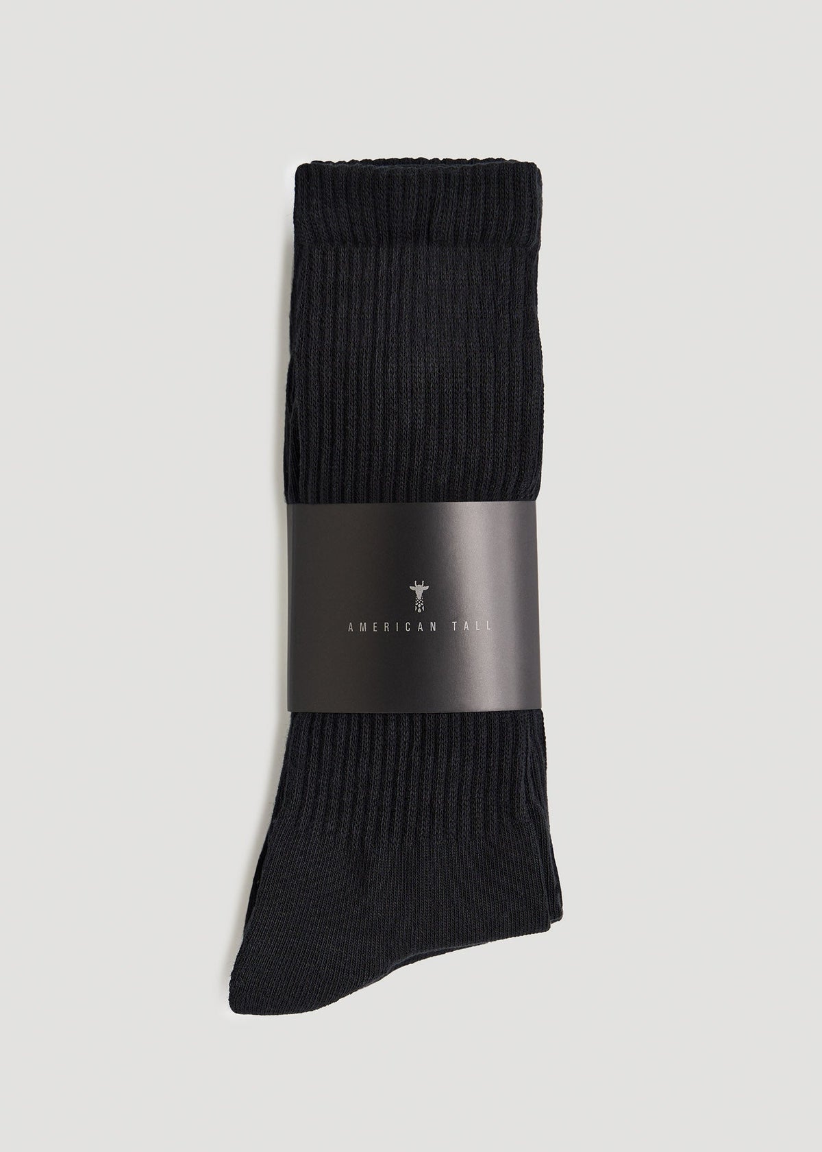 Athletic Crew Socks (X-Large Size: 13-15) for Tall Men in Black