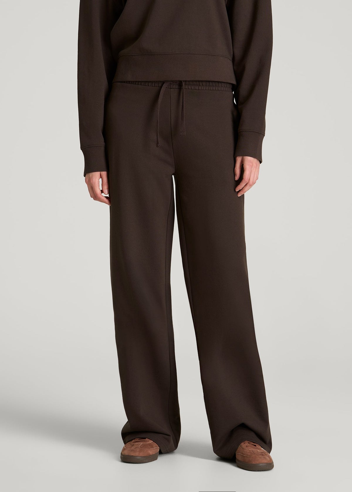 Everyday Terry Midrise Wide Leg Pants for Tall Women in Espresso
