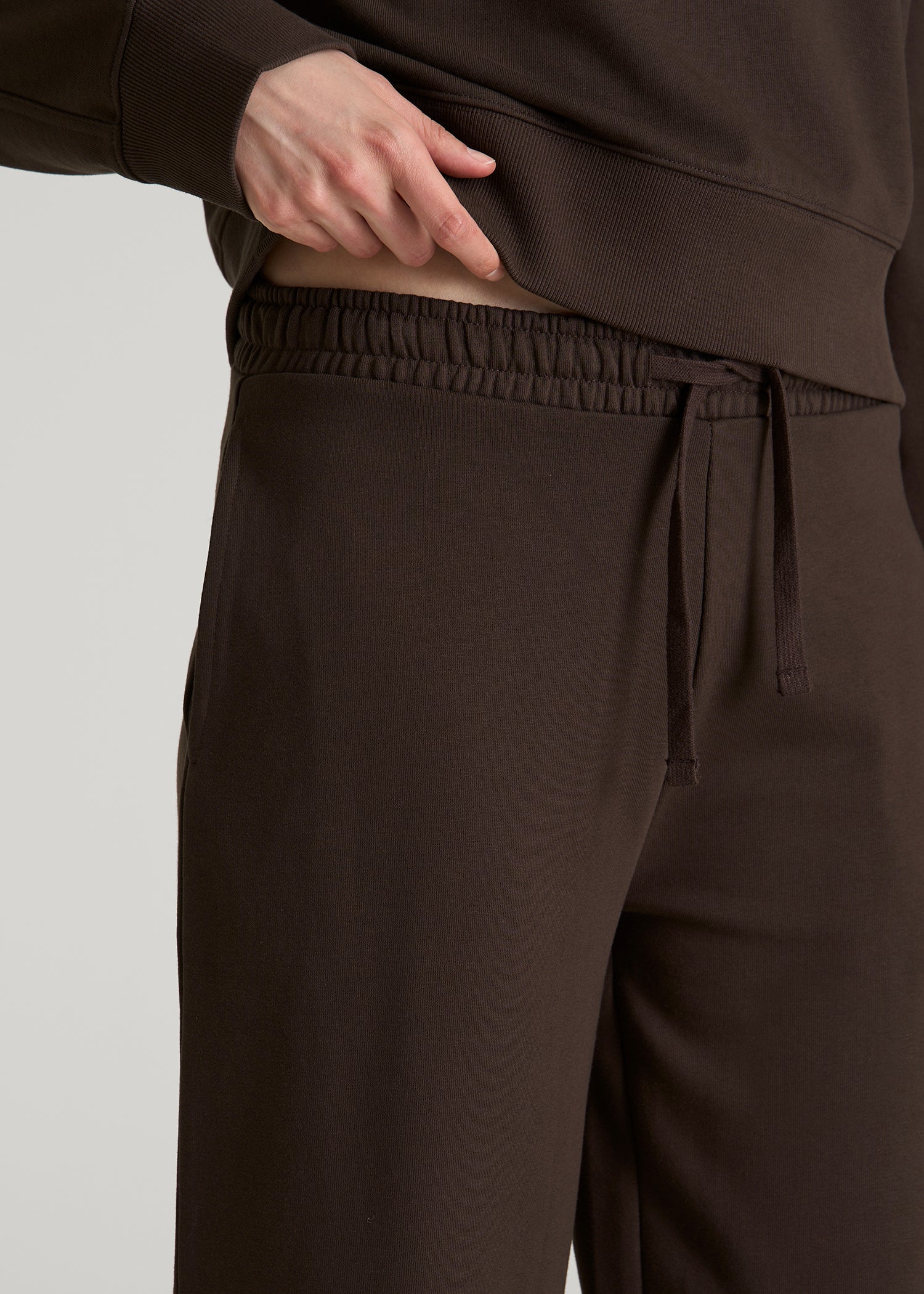 Everyday Terry Midrise Wide Leg Pants for Tall Women in Espresso
