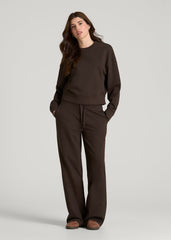 Everyday Terry Midrise Wide Leg Pants for Tall Women in Espresso
