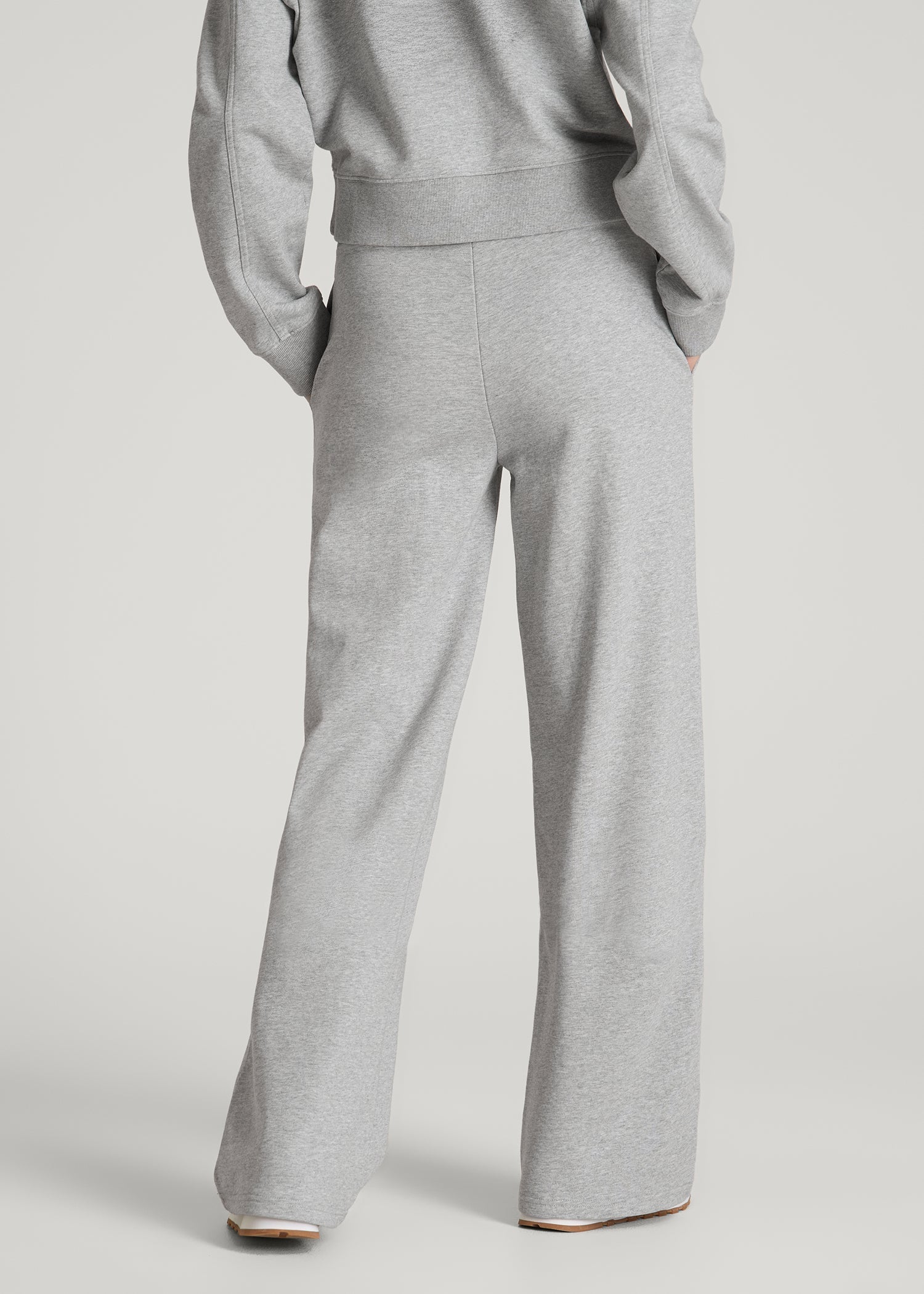 Everyday Terry Midrise Wide Leg Pants for Tall Women in Grey Mix
