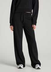 Everyday Terry Midrise Wide Leg Pants for Tall Women in Black