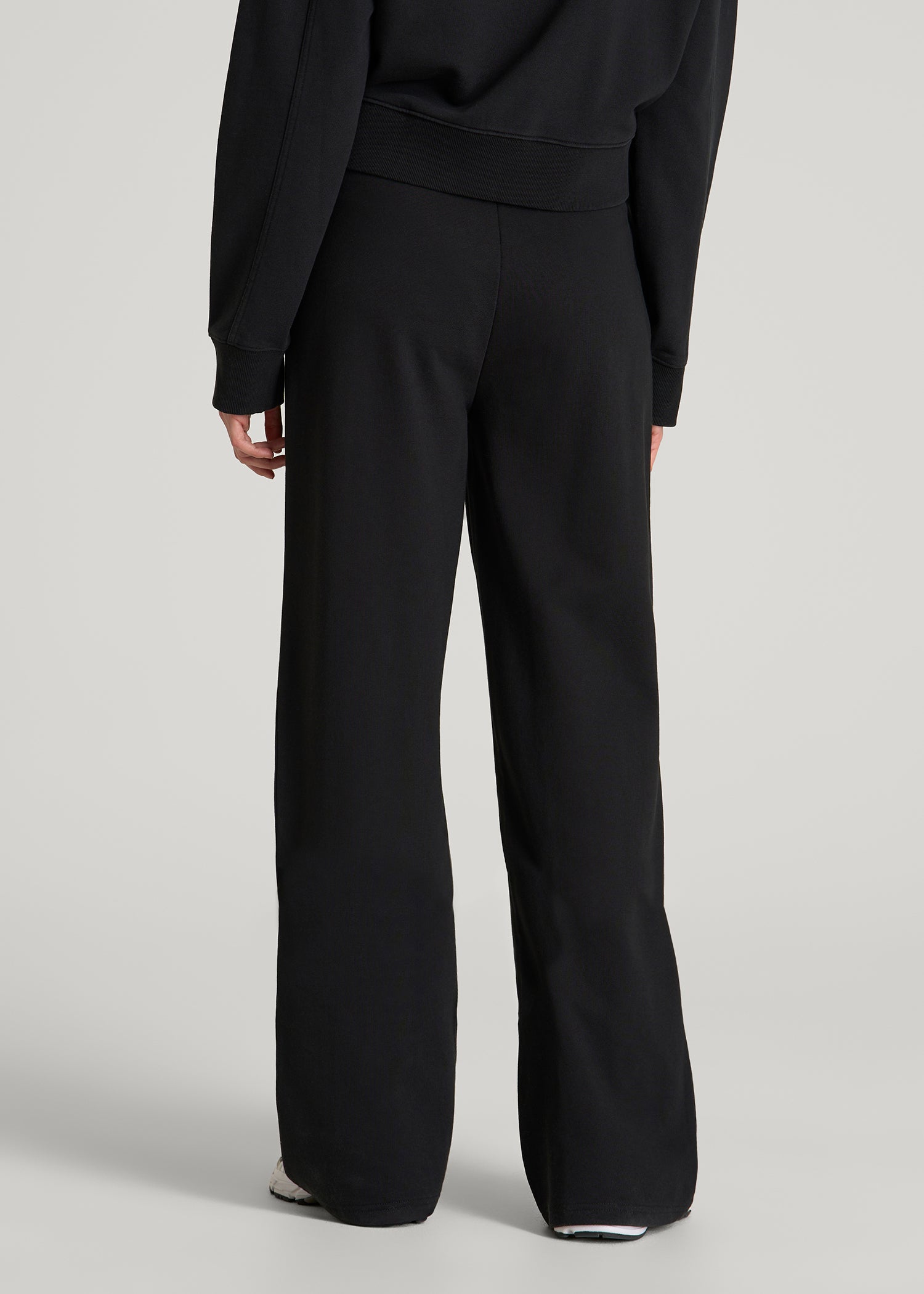 Everyday Terry Midrise Wide Leg Pants for Tall Women in Black