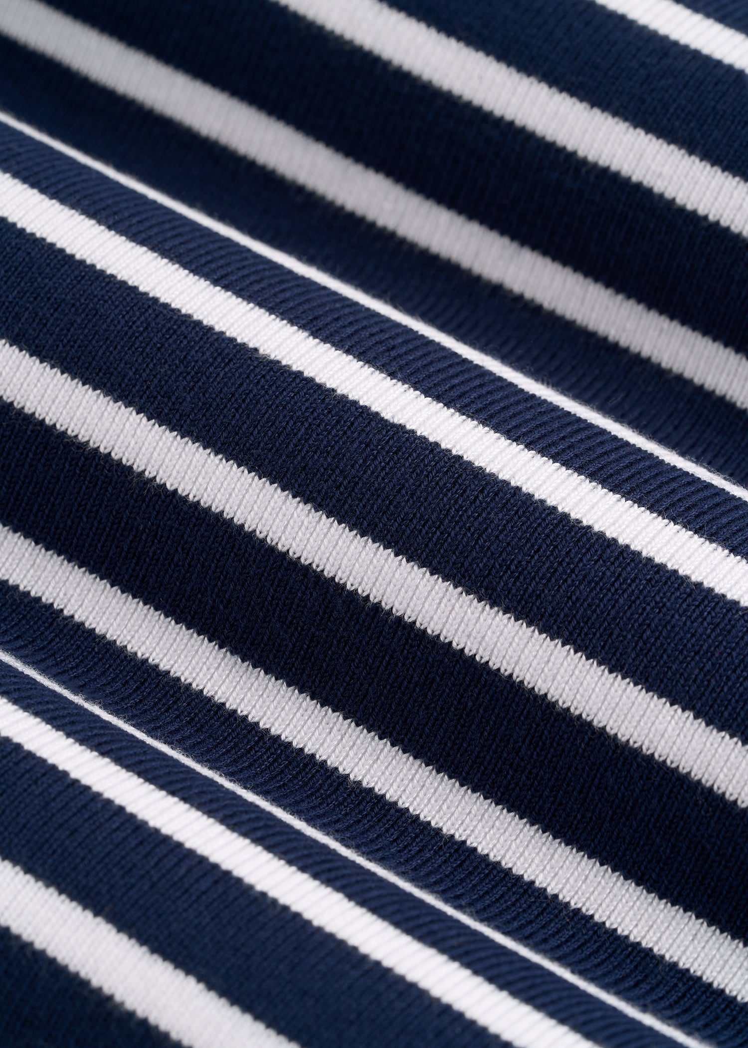 Cropped Knit Tee for Tall Women in Bold Navy Stripe