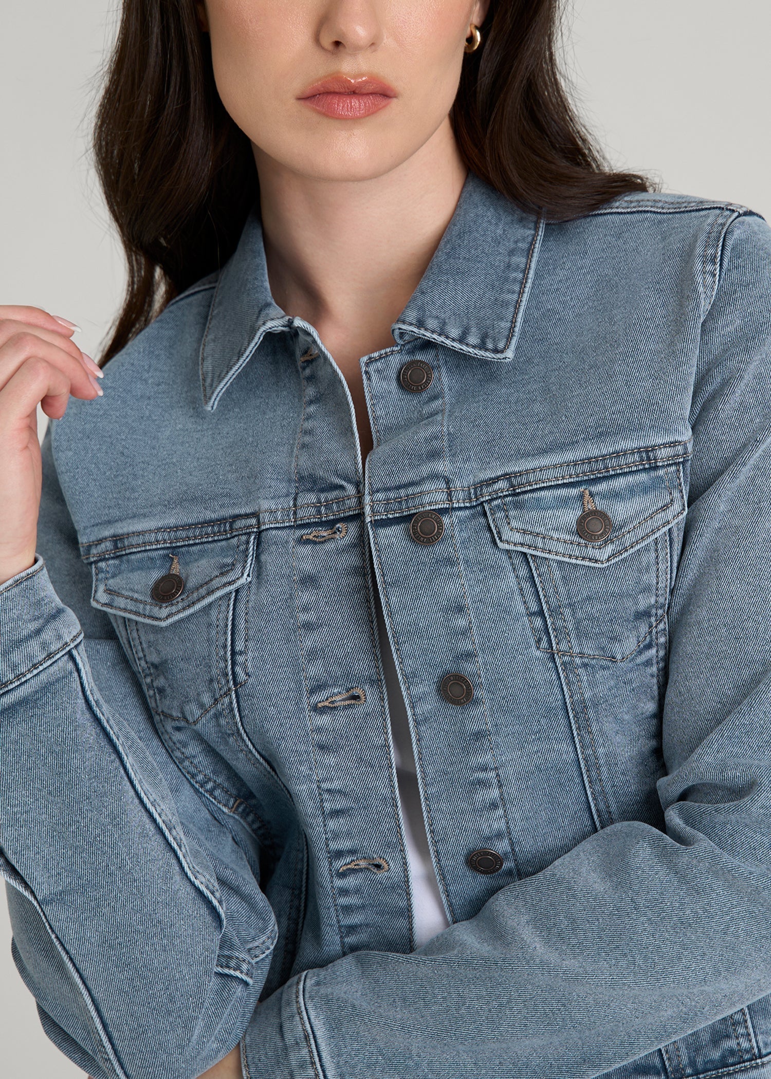 Classic Denim Jacket for Tall Women in Perfect Blue