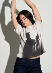 Equestrian Graphic Tee for Tall Women in Sand