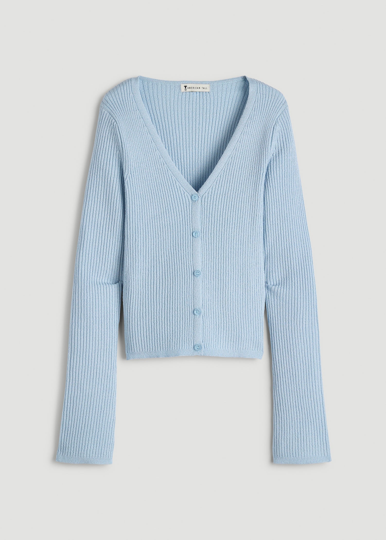 Boucle Knit Cardigan for Tall Women in Ice Blue
