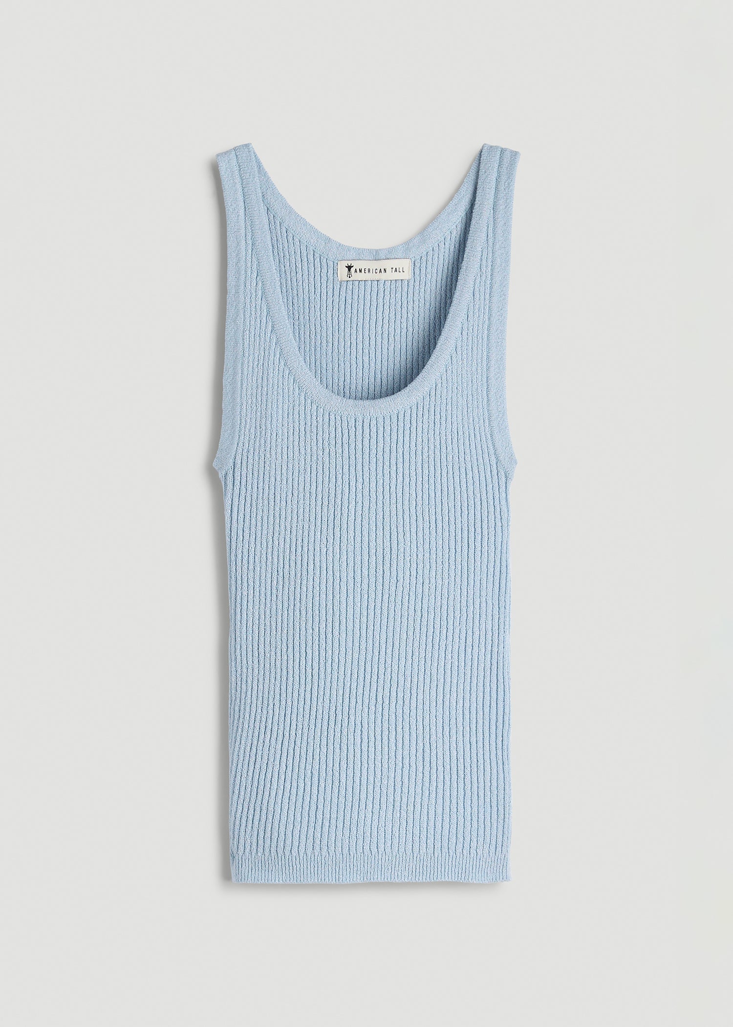 Boucle Knit Tank for Tall Women in Ice Blue