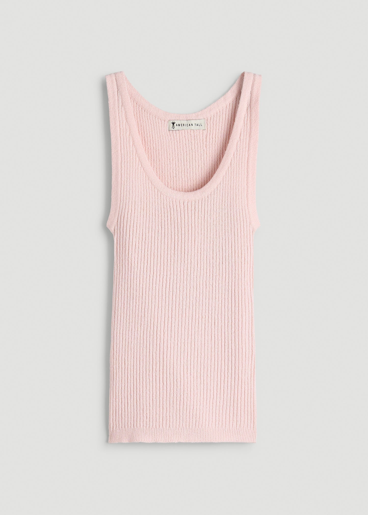 Boucle Knit Tank for Tall Women in Barely Pink