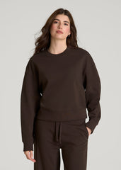 Everyday Terry Cropped Crew for Tall Women in Espresso