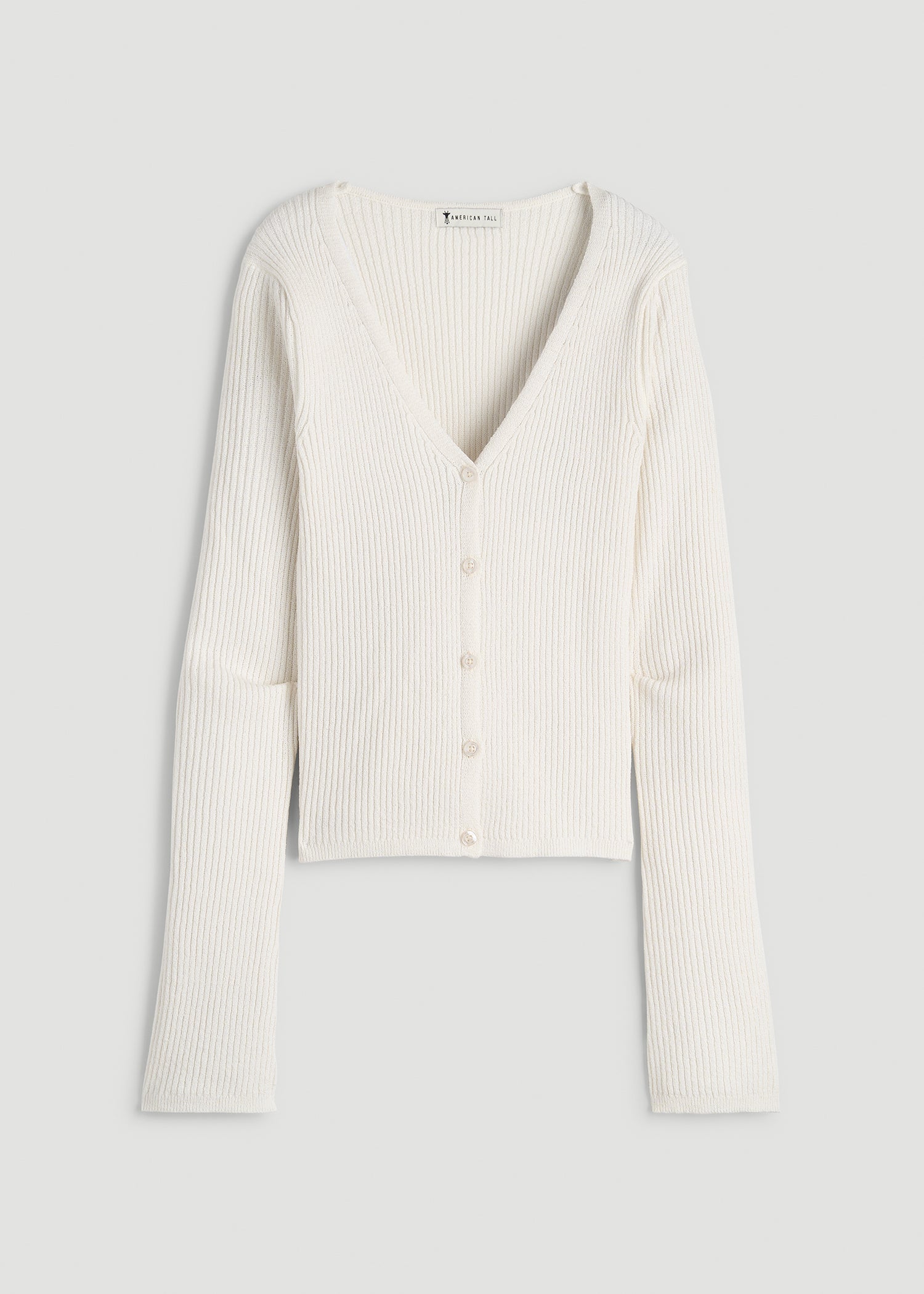 Boucle Knit Cardigan for Tall Women in Star White