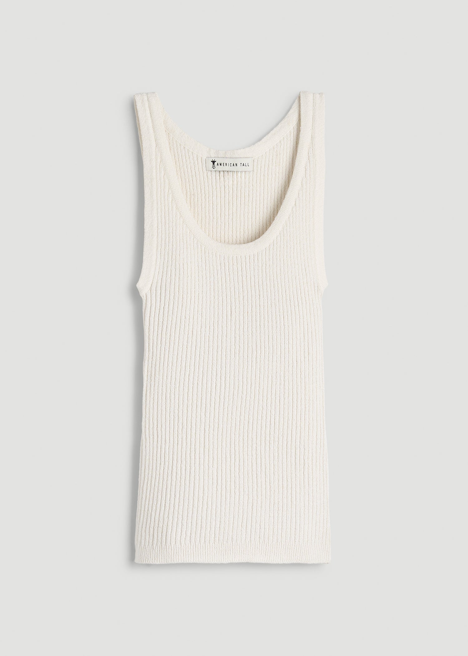 Boucle Knit Tank for Tall Women in Star White