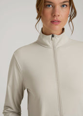 Front Zip Commuter Jacket for Tall Women in Stone