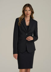 Freedom Flex Two-Button Slim-Fit Blazer for Tall Women in Black