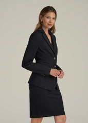 Freedom Flex Two-Button Slim-Fit Blazer for Tall Women in Black