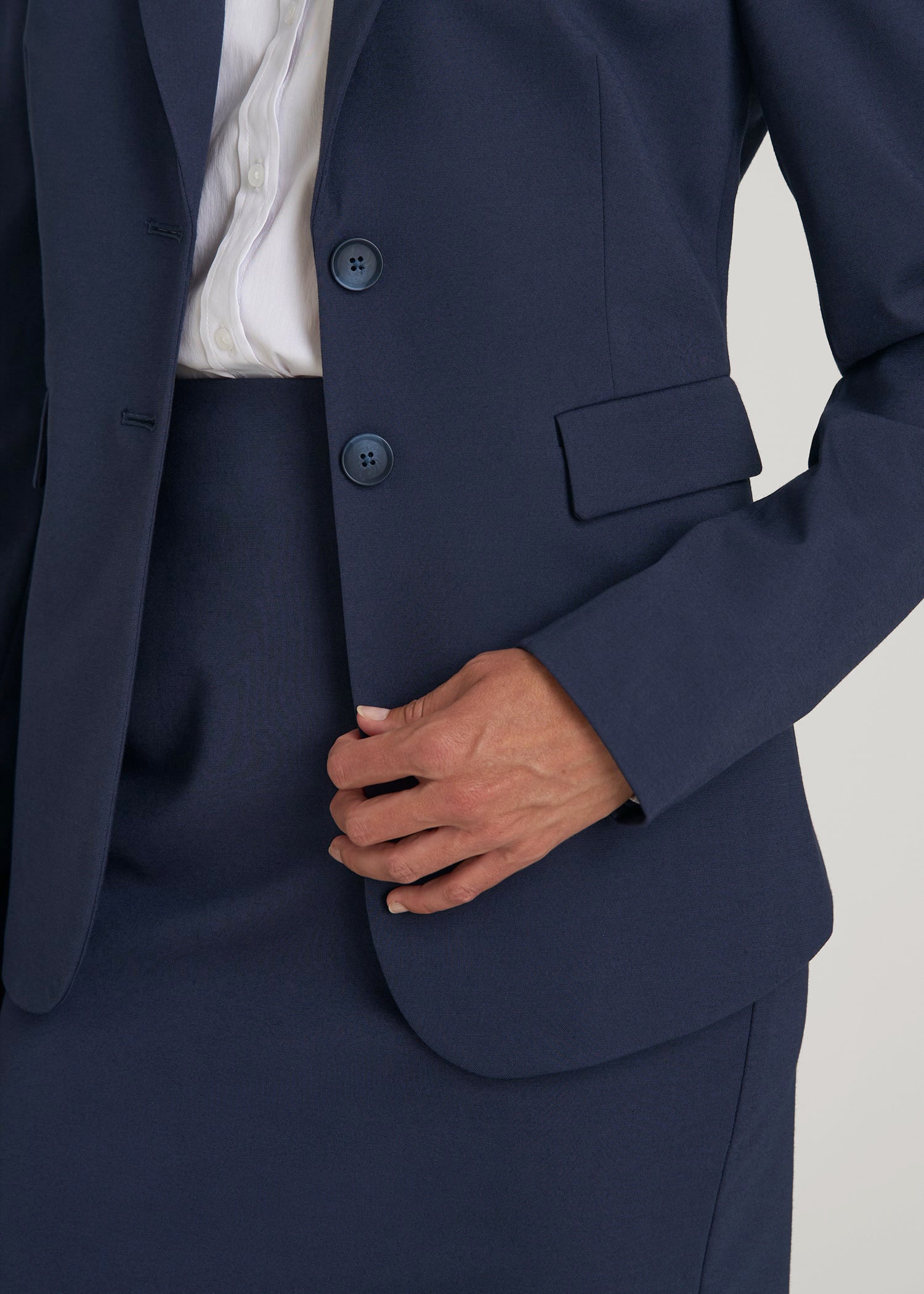 Freedom Flex Two-Button Slim-Fit Blazer for Tall Women in Navy