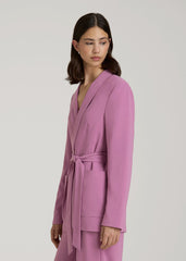 Crepe Wrap Blazer for Tall Women in Argyle Purple