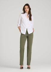 Freedom Flex Slim Straight Leg Dress Pants for Tall Women in Olive