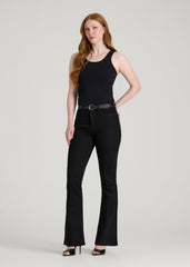 Chloe High Rise Flare Jeans for Tall Women in Optimum Black