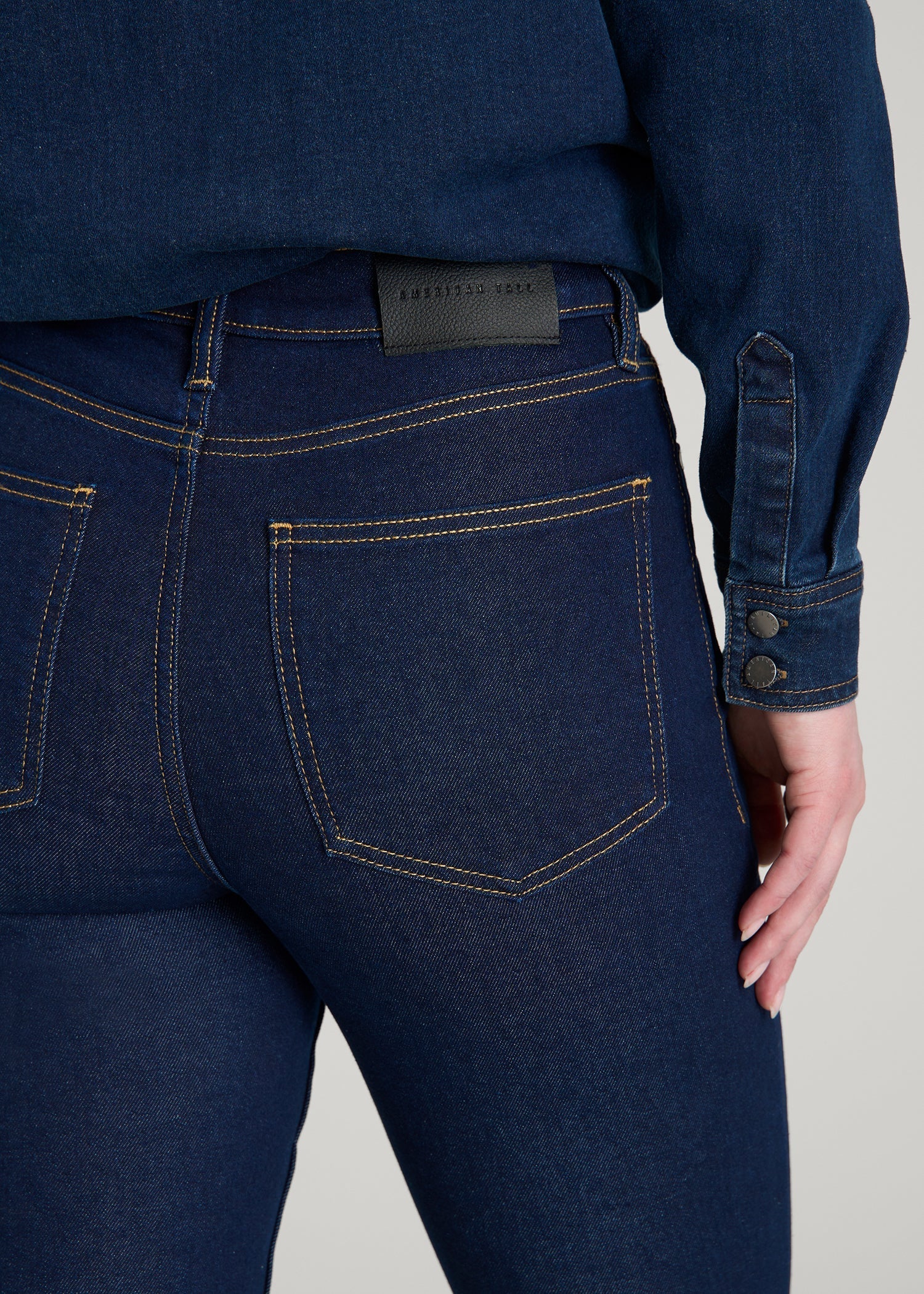 Chloe High Rise Flare Jeans for Tall Women in Deep Indigo Wash
