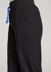 Cargo Scrub Pants for Tall Women in Black