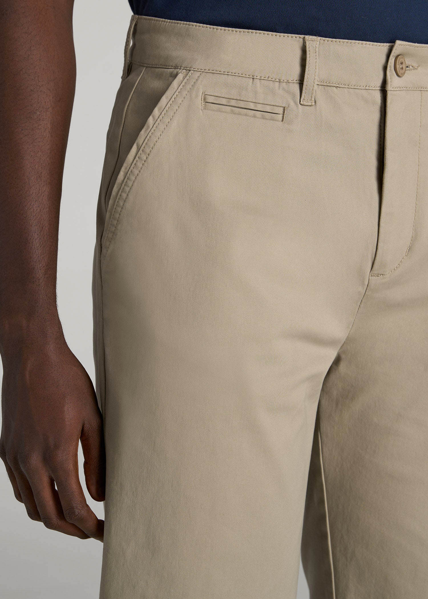 Chino Shorts for Tall Men in Desert Khaki