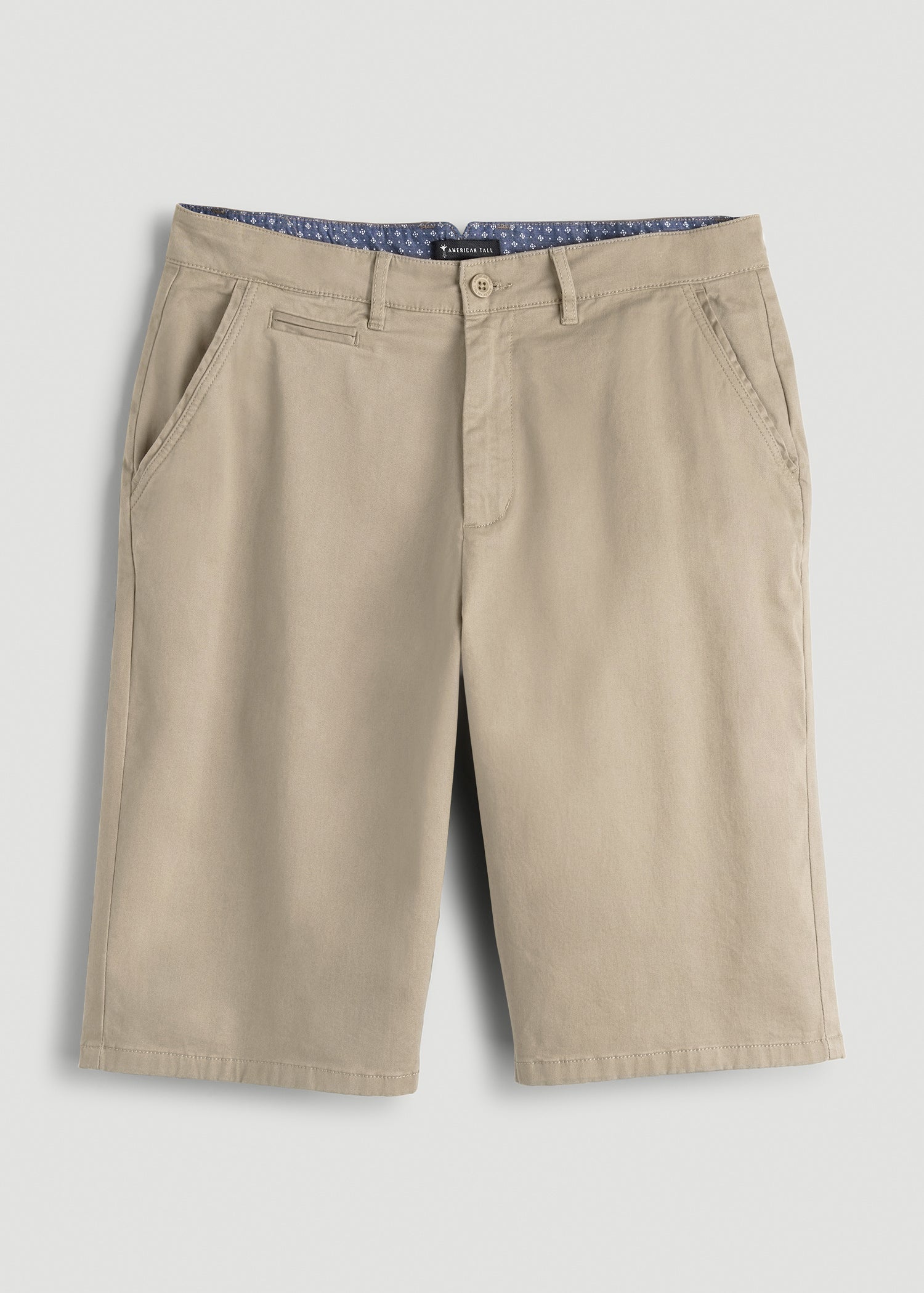 Chino Shorts for Tall Men in Desert Khaki