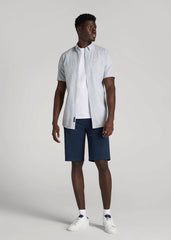 Chino Shorts for Tall Men in Marine Navy