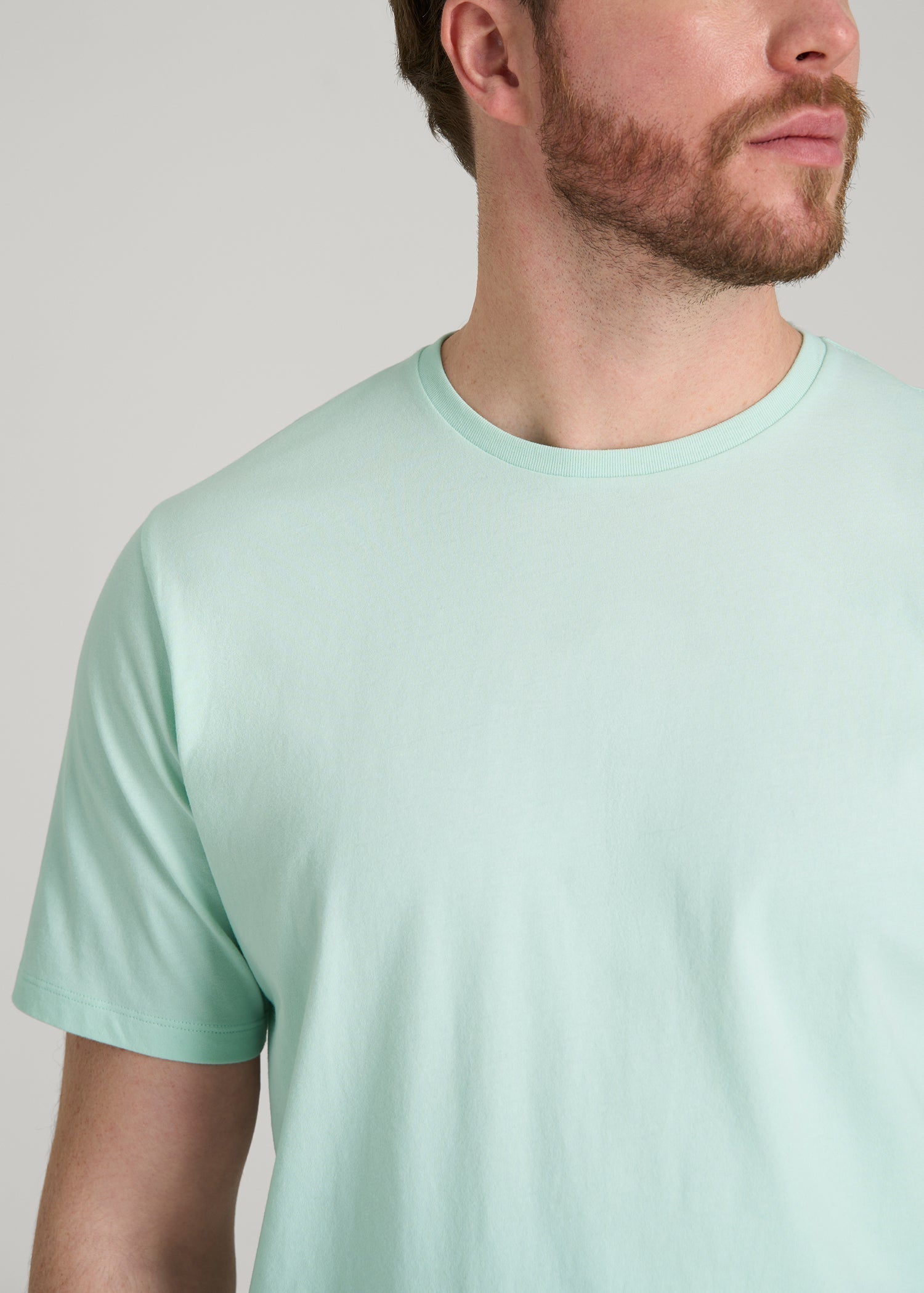 Core Cotton Crewneck Tee for Tall Men in Opal Blue