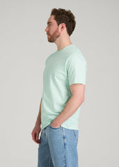 Core Cotton Crewneck Tee for Tall Men in Opal Blue
