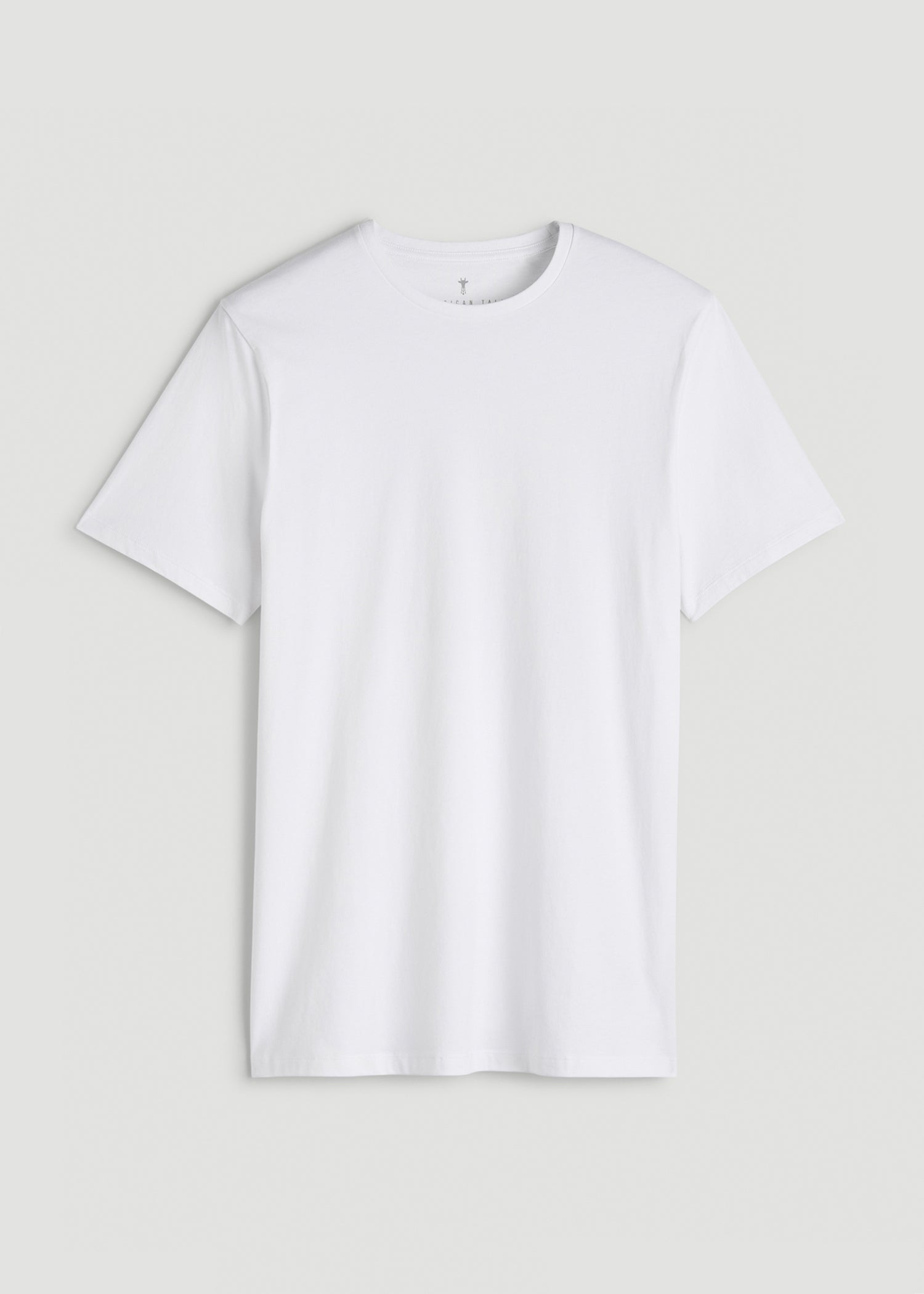 Core Cotton Crewneck Tee for Tall Men in White