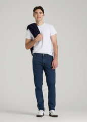 A.T. Basics Men's Carman Tapered fit Jeans for Tall Men in Charged Blue