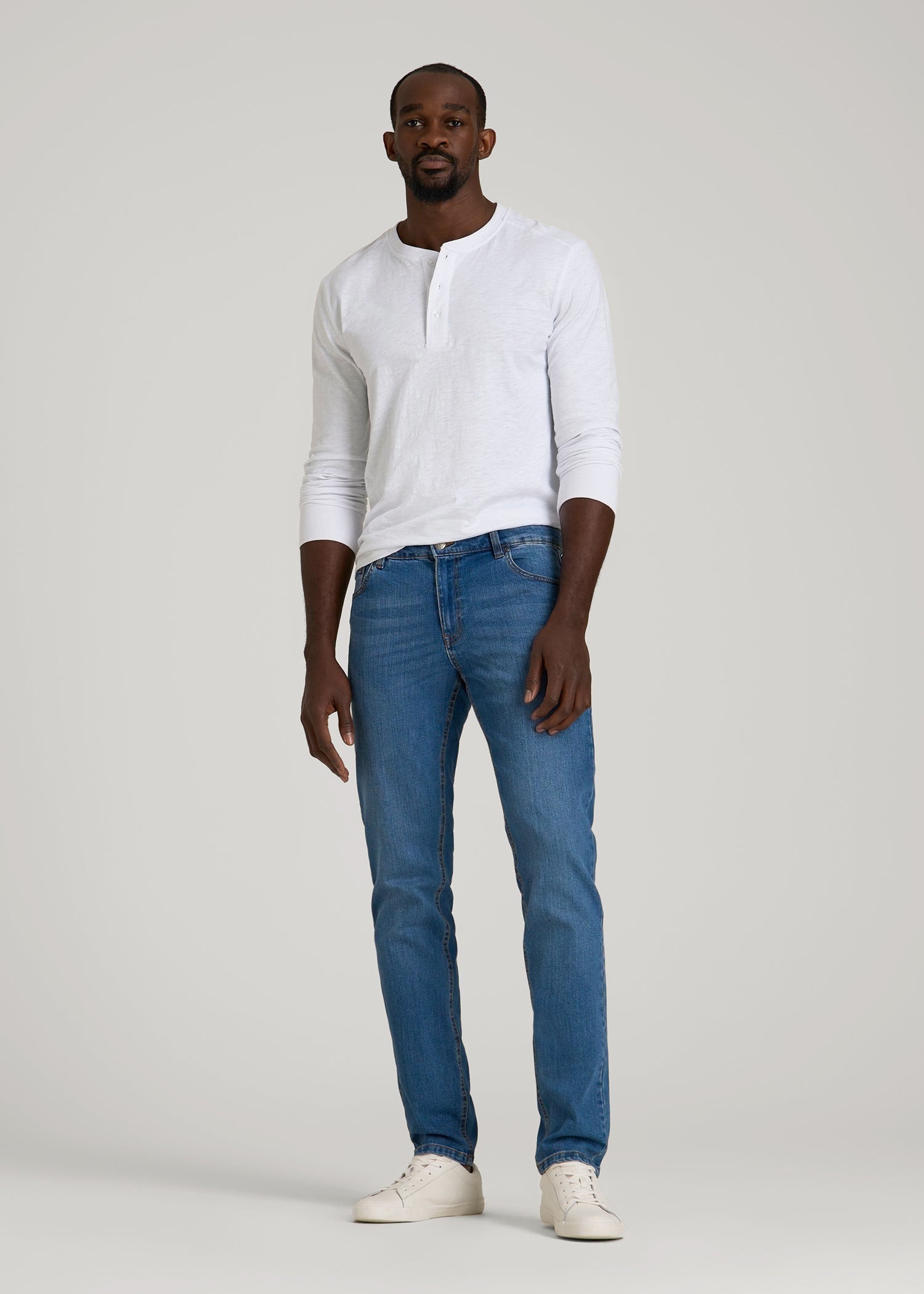 Carman TAPERED Jeans for Tall Men in Classic Mid Blue